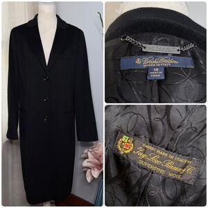 Brooks Brothers Loro Piana Wool Long Top Coat Overcoat Women's 14‎ Black